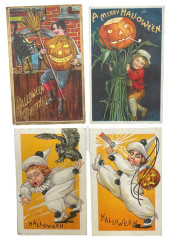FOUR EARLY HALLOWEEN POSTCARDS