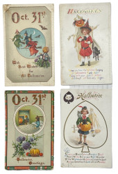 FOUR EARLY HALLOWEEN POSTCARDS