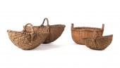FOUR EARLY HANDWOVEN BASKETS F