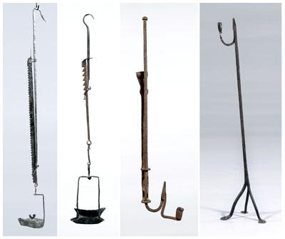 Four early iron lighting devices:
