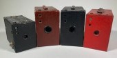 Four early Kodak box cameras,