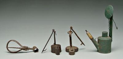 Four early lighting devices: oil