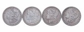FOUR EARLY MORGAN DOLLARS 1878