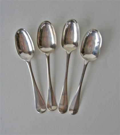 Four early silver tablespoons   