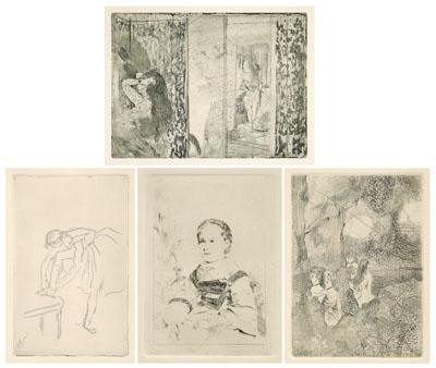Four Edgar Degas etchings