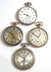 FOUR ELGIN OPENFACE POCKET WAT