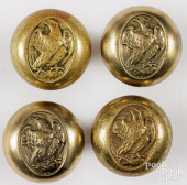 FOUR EMBOSSED BRASS FEDERAL EA