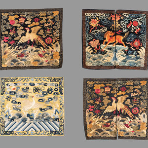 Four Embroidered Silk Rank