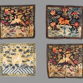 Four Embroidered Silk Rank Bad