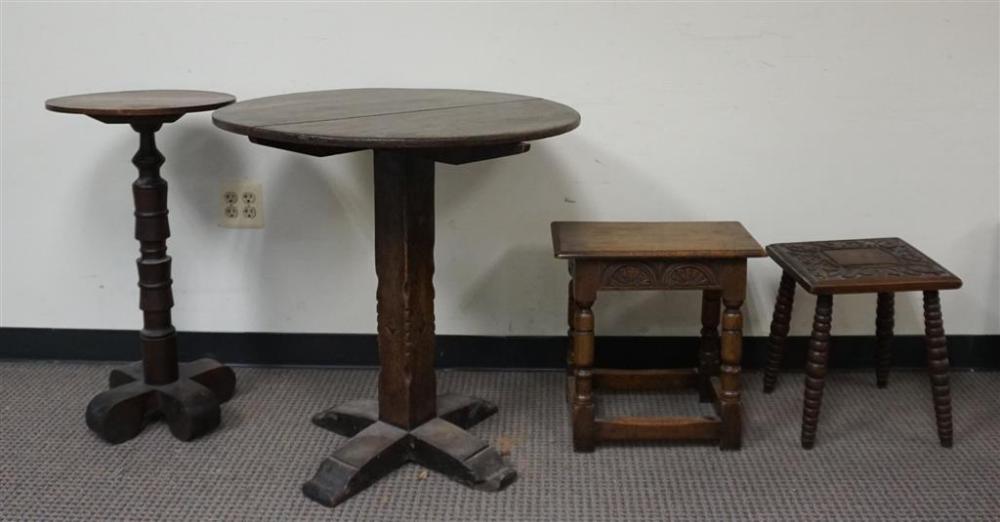 FOUR ENGLISH AND AMERICAN OAK AND