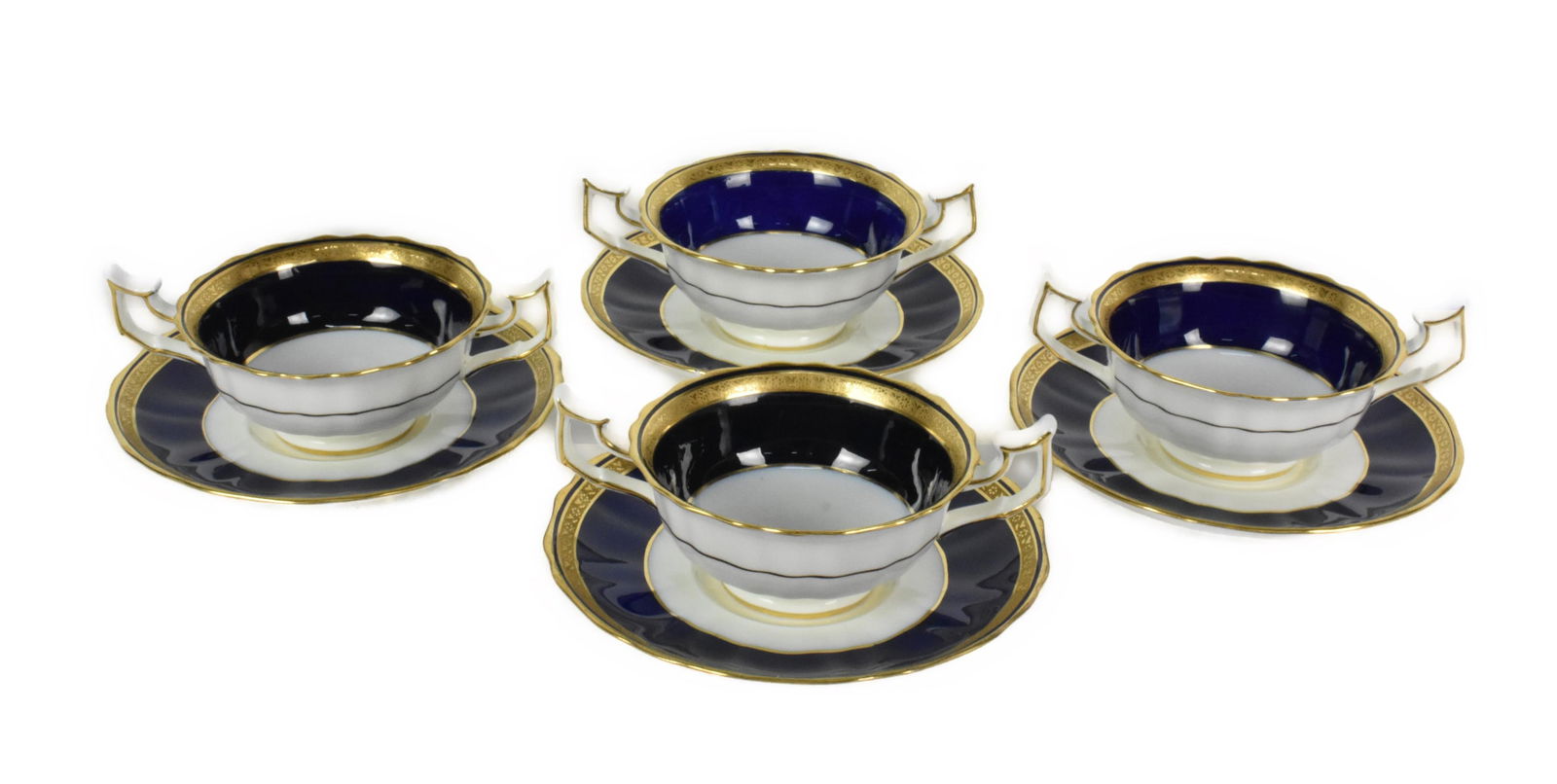 FOUR ENGLISH CAULDON PORCELAIN