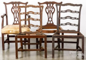 FOUR ENGLISH CHIPPENDALE MAHOG