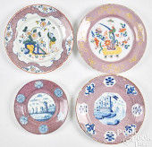 FOUR ENGLISH DELFTWARE MANGANE