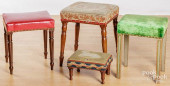 FOUR ENGLISH FOOTSTOOLS, EARLY