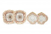 FOUR ENGLISH GILT IRON-RED DES