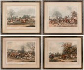 FOUR ENGLISH HAND-COLORED ENGR