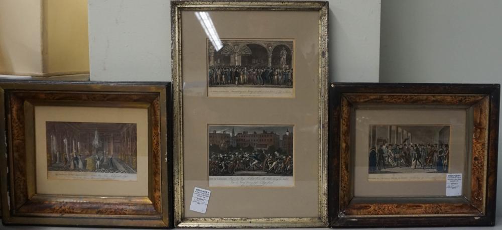 FOUR ENGLISH HAND-COLORED