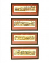 Four English hunting prints  r