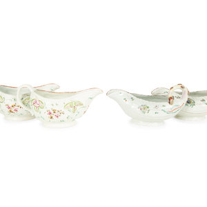Four English Porcelain Sauce