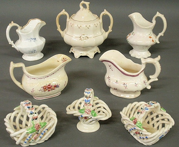 Four English pottery creamers