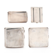 FOUR ENGLISH SILVER CIGARETTE