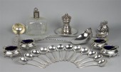 FOUR ENGLISH SILVER FOOTED SAL