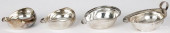 FOUR ENGLISH SILVER PAP BOATS<