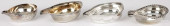 FOUR ENGLISH SILVER PAP BOATS<