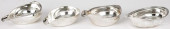 FOUR ENGLISH SILVER PAP BOATS<
