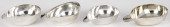 FOUR ENGLISH SILVER PAP BOATS<