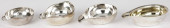 FOUR ENGLISH SILVER PAP BOATS<
