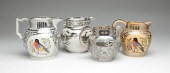 FOUR ENGLISH SILVER RESIST PIT
