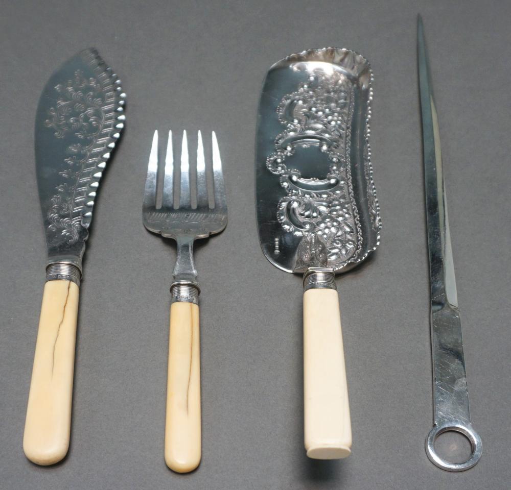 FOUR ENGLISH SILVER SERVING
