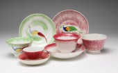 FOUR ENGLISH SPATTERWARE CUPS