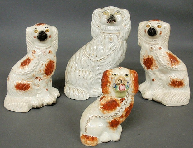 Four English Staffordshire spaniels
