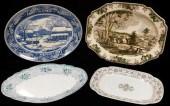 FOUR ENGLISH TRANSFERWARE PLAT