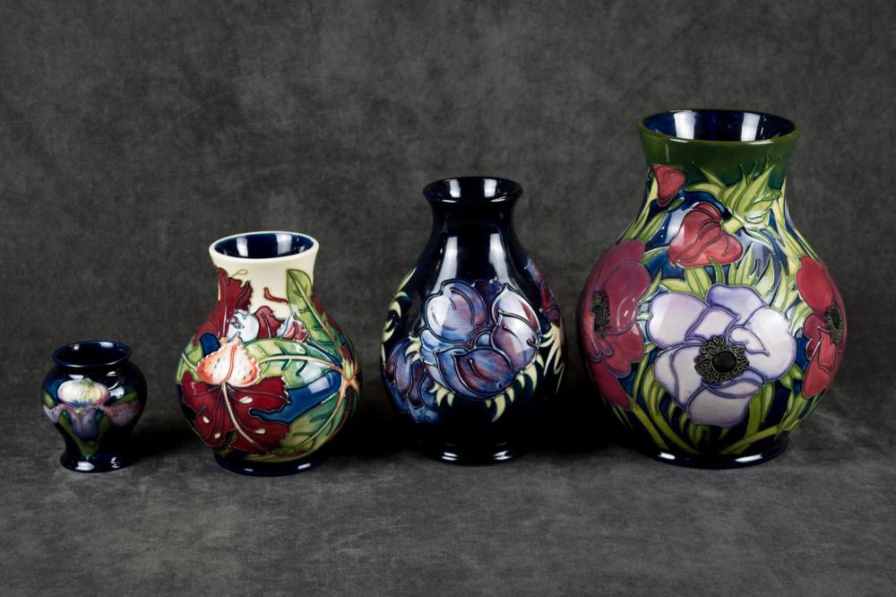 FOUR ENGLISH WILLIAM MOORCROFT