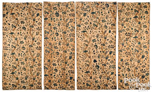 FOUR ENGLISH WOOL ON LINEN