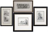 Four engravings, classical scu