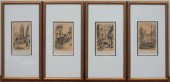 FOUR ENGRAVINGS OF FRENCH CITY