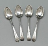 Four Enos Reeves coin spoons: