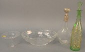 FOUR ETCHED GLASS PIECES, WEBB