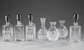 FOUR ETCHED GLASS PUMP DECANTE