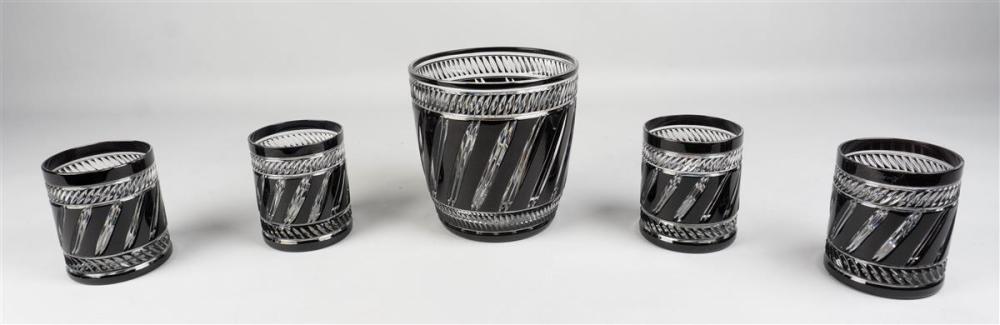 FOUR FABERGE BLACK CUT TO CLEAR