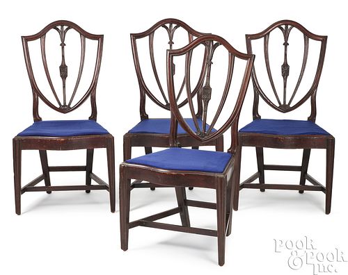 FOUR FEDERAL SHIELD BACK DINING