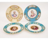 Four Fench Sevres plates to in