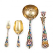 Four Feodor Ruckert Enameled S