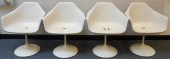 FOUR FIBERGLASS BURKE SAARINEN