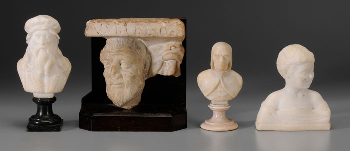 Four Figural Stone Carvings 19th