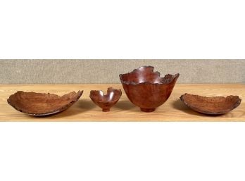 Four fine turned cherry burl live